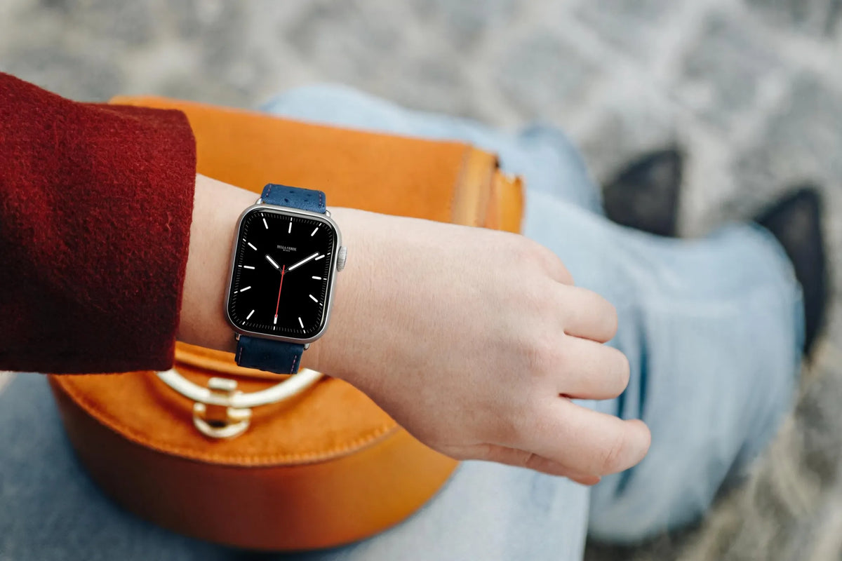 woman wears bella verde apple watch band