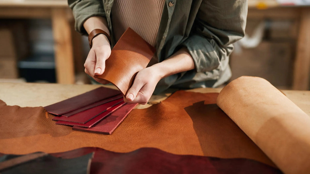 woman choose leather