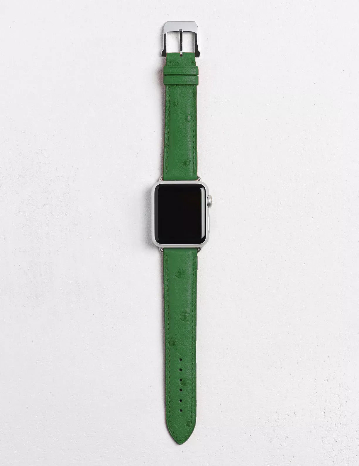 PLUME OSTRICH LEATHER APPLE WATCH BAND - GREEN-1